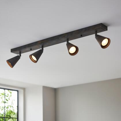 inka 4 light concrete wood spotlight bar