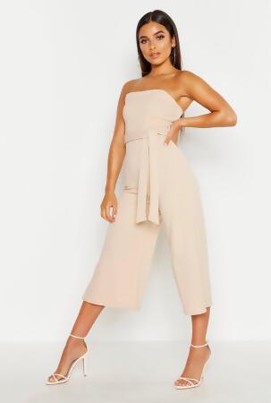 petite beige jumpsuit