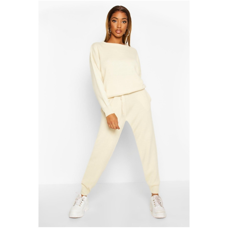 cream knitted tracksuit