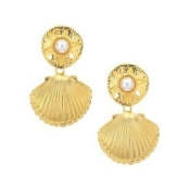 Shell Faux Pearl Clip-On Earrings Shell Faux Pearl Clip-On Earrings