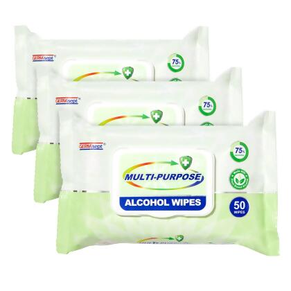 Germisept Alcohol Wipes - Bacteria on the hands can spread quickly, especially in the case of convenience items like shopping carts, electronic devices and other small surfaces. Germisept Alcohol Wipes help to reduce bacteria at home, and on-the-go.