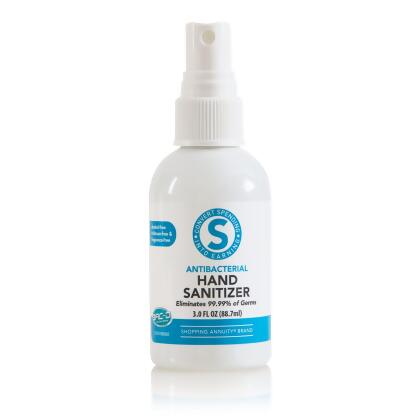 Shopping Annuity® Brand Antibacterial Hand Sanitizer Spray - Shopping Annuity® Brand Antibacterial Hand Sanitizer Spray   is an alcohol-free hand sanitizer with the powerful ingredient Benzalkonium Chloride to help protect yourself from germs.    Our non-drying formula was designed to absorb cleanly...