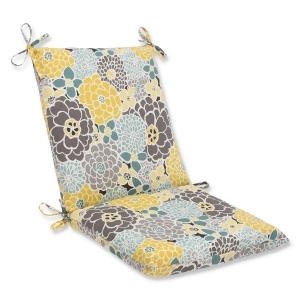 36.5 Yellow Blue and Gray Flor Grande Decorative Outdoor Patio Chair Cushion - All