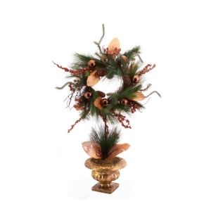 28 Burnt Orange Shatterproof Ornament Christmas Wreath Topiary Tree Unlit - All