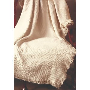 Vanilla Cream Textured Patchwork Two Layer Throw Jacquard Woven Fringed Throw Blanket 46 X 60 - All