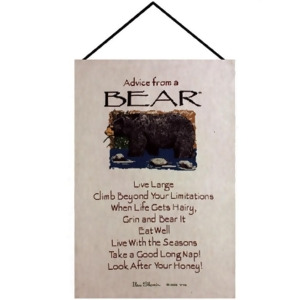 Brown and Sand Advice from a Bear Wall Art Hanging Tapestry 16 X 26 - All