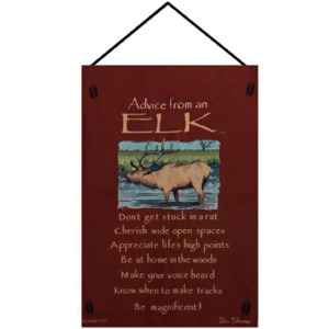 Brick Red Advice from a Elk Wall Art Hanging Tapestry 16 X 26 - All