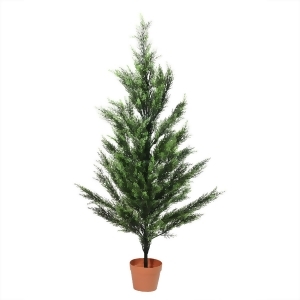 4.5' Potted Two-Tone Artificial Cypress Tree - All