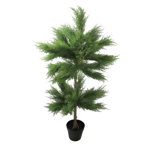 44 Potted Artificial Cypress Double Ball Topiary Tree - All
