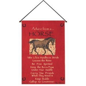 Crimson Red Advice from A Horse Wall Art Hanging Tapestry 17 x 26 - All