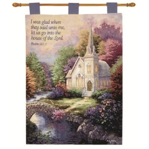 Nicky Boehme Tranquil Church in the Country Religious Pictorial Wall Art Hanging Tapestry 26 x 36 - All
