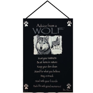 Black Advice from A Wolf Wall Art Hanging Tapestry 17 x 26 - All