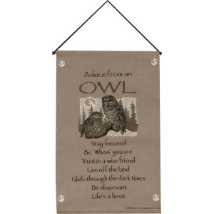Taupe Advice from an Owl Wall Art Hanging Tapestry 17 x 26 - All