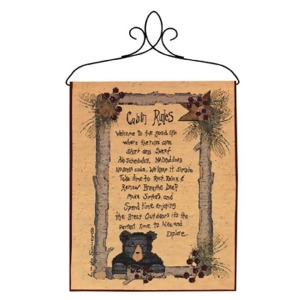 Country Rustic Whimsical Linda Spivey Cabin Rules Wall Art Hanging Tapestry 13 x 18 - All