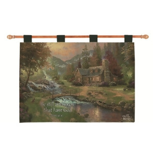 Thomas Kinkade Cabin in the Country Religious Verse Pictorial Wall Art Hanging Tapestry 26 x 36 - All