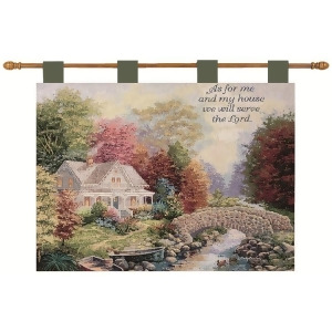 Nicky Boehme Countryside Cottage Religious Verse Wall Art Hanging Tapestry 26 x 36 - All