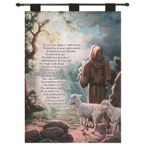 Judy Gibson The Lord is My Shepard Prayer Religious Verse Pictorial Wall Art Hanging Tapestry 26 X 36 - All