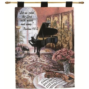 Lena Liu Mother's Music Room Pictorial Religious Verse Wall Art Hanging Tapestry 26 x 36 - All