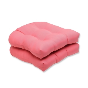 Set of 2 Chroma Watermelon Pink Wicker Outdoor Seat Cushions 19 - All