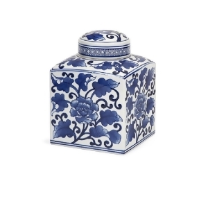 10 Stoviglie D'Epoca Blue and White Large Antique-Style Ceramic Jar With Removable Lid - All
