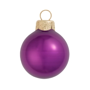 8Ct Pearl Soft Plum Purple Glass Ball Christmas Oranmens 3.25 80mm - All