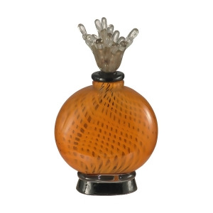 12.25 Orange and Black Pumpkin Pie Hand Blown Glass Perfume Bottle with Clear Stopper - All