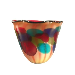 13.25 Multi-Colored Celebration Decorative Hand Blown Glass Vase - All