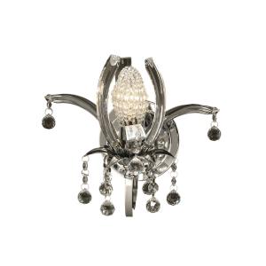12 Contemporary Polished Chrome Blossoming Sullivan Crystal Wall Sconce - All