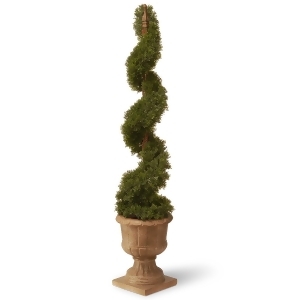 48 Artificial Two-Tone Green Cedar Spiral Tree in Urn Style Pot - All