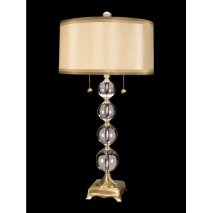 32 Antique Brass Aurora Crystal Lamp with Golden Drum Shade - All
