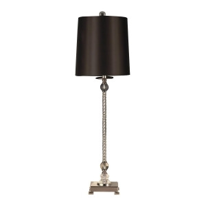33.5 Polished Chrome Zoe Crystal Buffet Lamp with Black Drum Shade - All