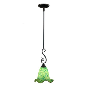 48.25 Coffee Black Green Apple Hand Crafted Glass Hanging Mini Pendant Ceiling Light Fixture - All