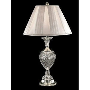 29 Polished Nickel Yorktown Crystal Table Lamp with White Pleated Shade - All
