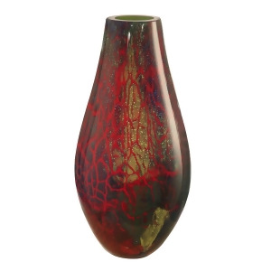16.5 Red Yellow Green and Blue Stuart Decorative Hand Blown Glass Vase - All