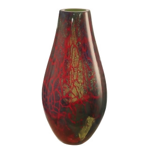 16.5 Red Yellow Green and Blue Stuart Decorative Hand Blown Glass Vase - All