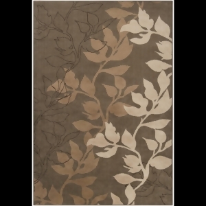 5.25' x 7.5' Floral Silhouette Tan and Brown Shed-Free Area Throw Rug - All