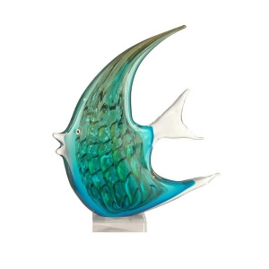 16 Turquoise Blue and Green Angel Fish Decorative Hand Blown Glass Figurine - All
