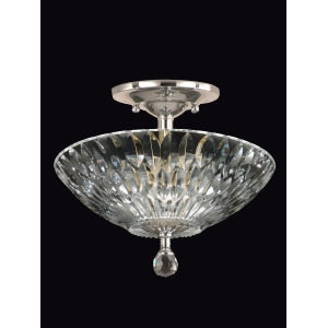 13 Satin Nickel and Solid Crystal Lightwater Semi-Flush Mount Ceiling Light Fixture - All