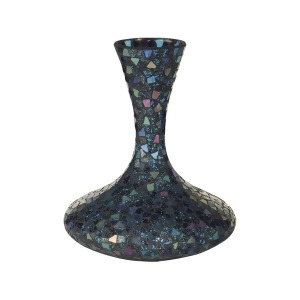 12 Iridescent Sapphire Mosaic Large Decorative Glass Vase - All