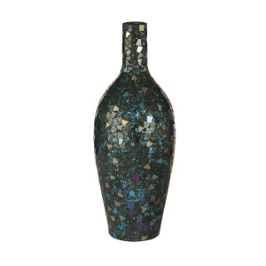 15.75 Irisdescent Sapphire Mosaic Decorative Glass Vase - All