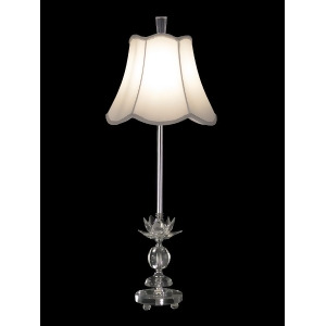 27.5 Polished Chrome Rowland Crystal Buffet Table Lamp with White Drum Shade - All