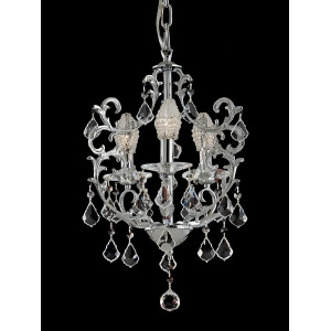 18 Polished Chrome Glass and Crystal Buchanan 3-Light Chandelier Hanging Ceiling Light Fixture - All