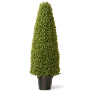 48 Tall Artificial Green Boxwood Topiary Tree with Round Pot - All