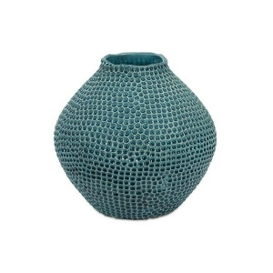 12 Small Blue Crater Ceramic Glazed Vase - All