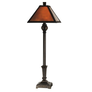 31.25 Field-Stone Amber Mica Buffet Table Lamp with MIssion Style Shade - All