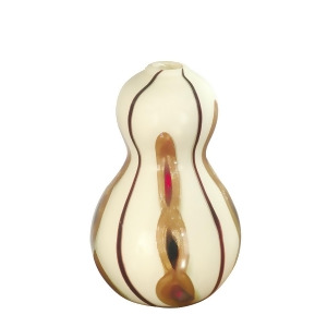12.5 Cream Gold and Red Avant Garde Decorative Hand Blown Glass Vase - All