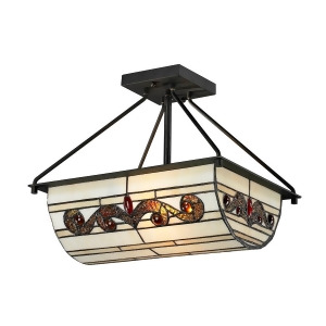 14 Matte Coffee Black Cupertino Hand Crafted Glass Semi-Flush Mount Ceiling Light Fixture - All