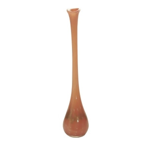 27 Creamy Coral with Glimmering Gold Band Glossy Salmon Decorative Hand Blown Glass Vase - All