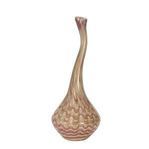 16.5 Purple and Gold Napa Vino Decorative Hand Blown Glass Vase - All