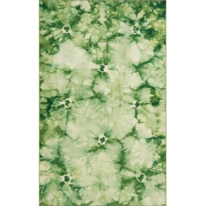 8' x 11' Vagabond Tie-Dye Style Spring Green Hand Woven Wool Area Throw Rug - All